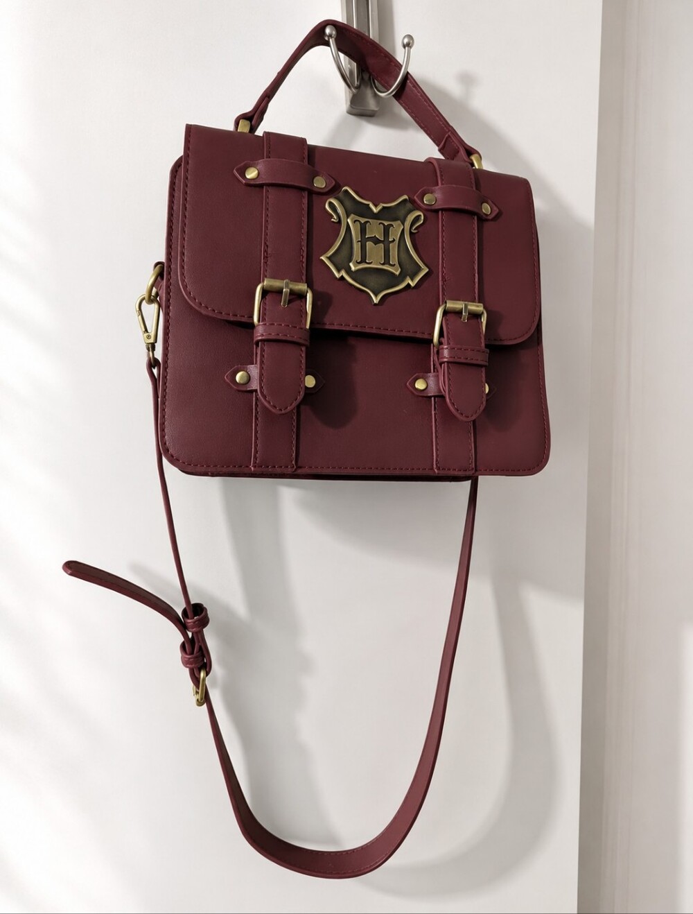 Harry Potter Burgundy Hogwarts Crossbody Satchel
